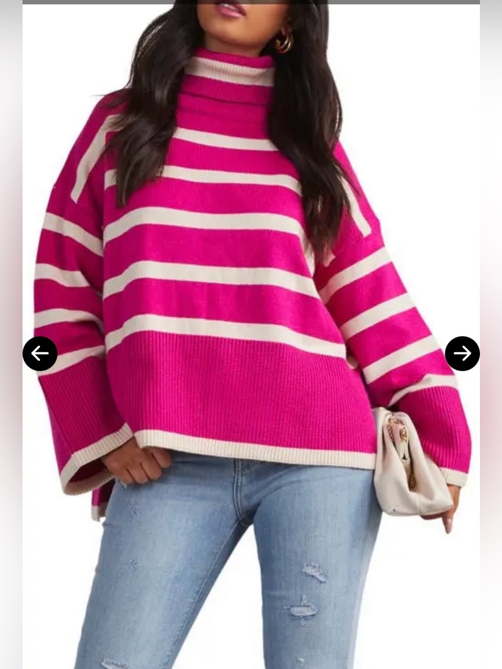 Vici Evelyn Stripe Turtleneck Sweater Size XS